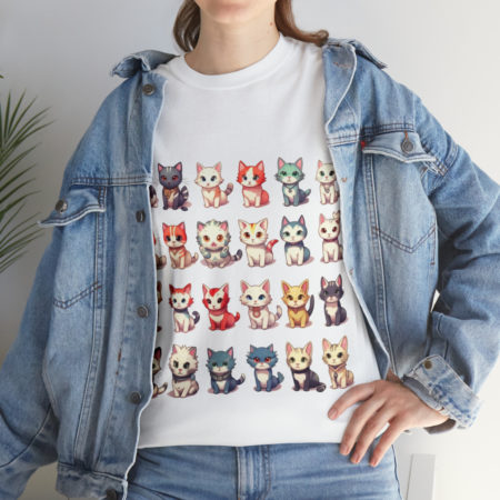 T-shirt unisexe collection de chats en coton