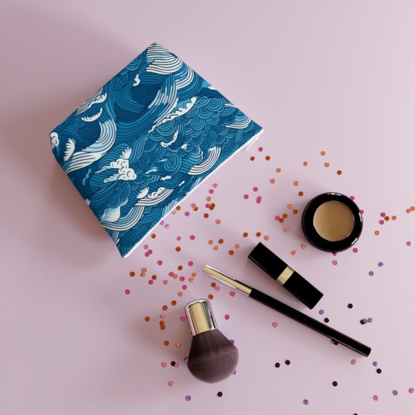 Pochette en coton vagues bleues – Image 5