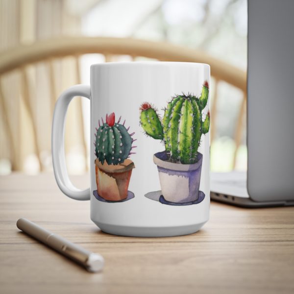 Tasse en céramique cactus aquarelle